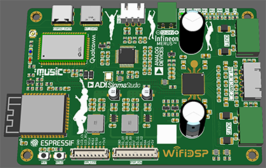 集成蓝牙、DSP和功放等功能的多用途多通道PCB